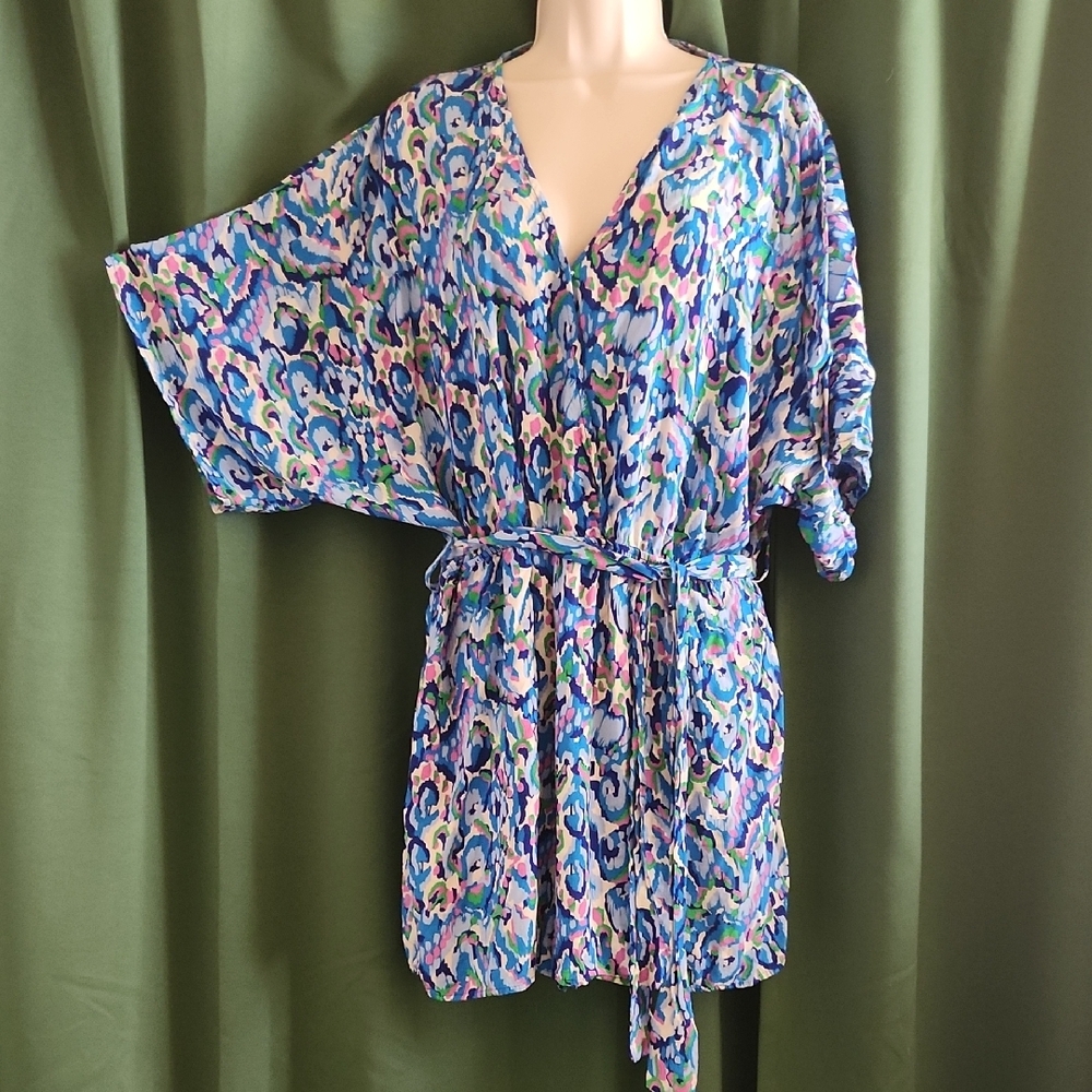 Colorful Kimono Sleeve Shorts Jumpsuit